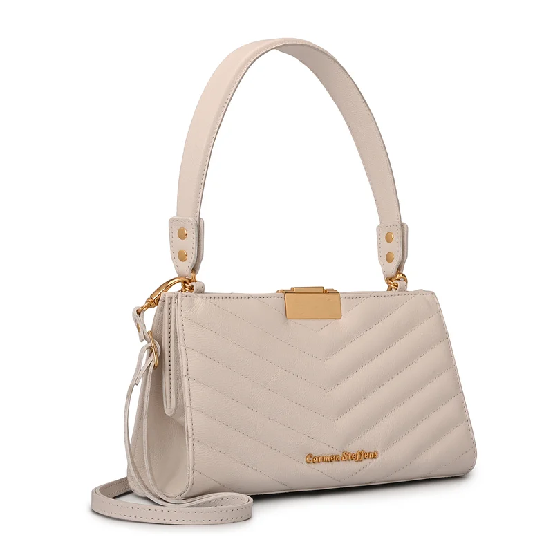 Carmen Steffens White Bianco Quilted Shoulder Bag